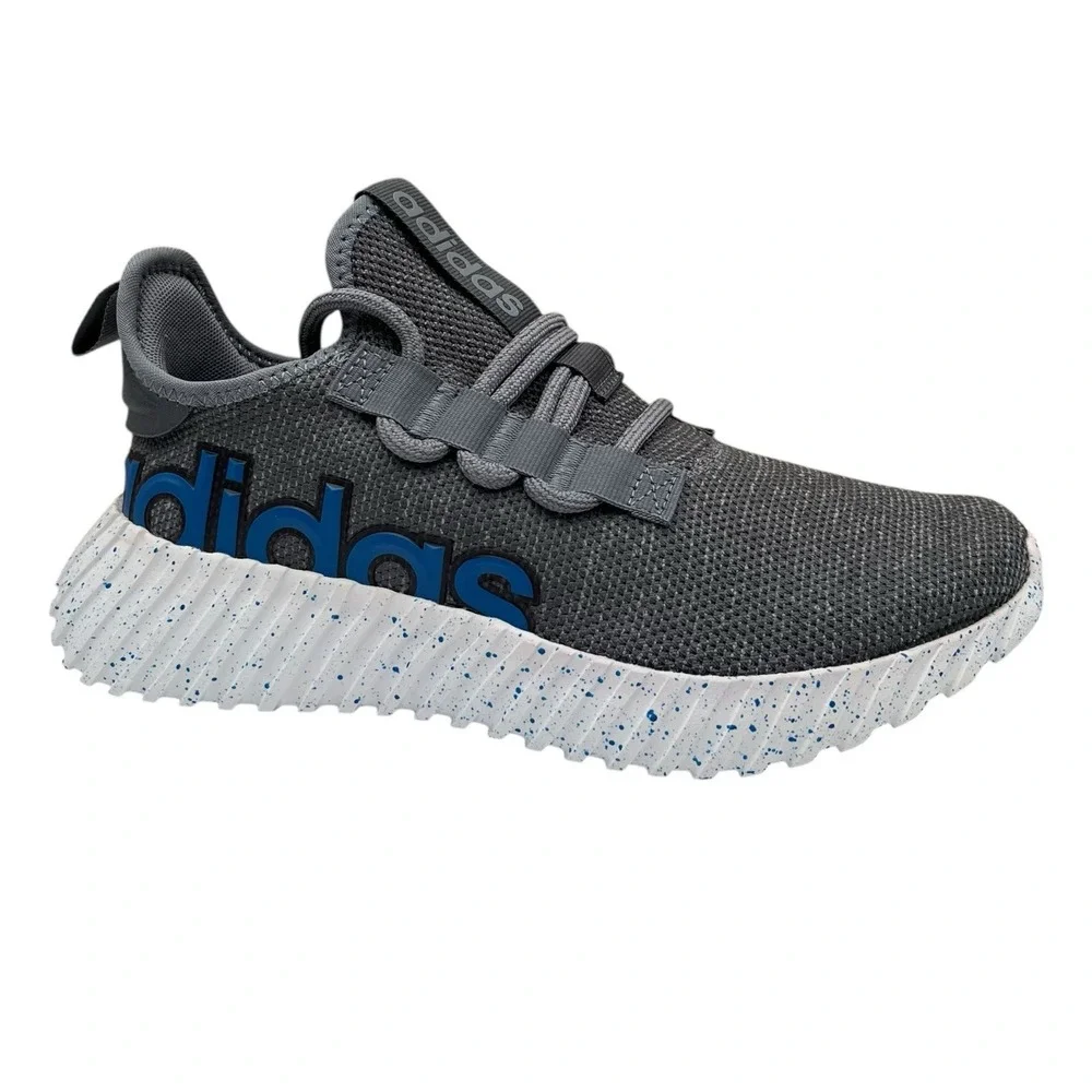 adidas Mens Kaptir 3.0 Running Shoes Size 6.5 WIDE Grey Blue Knit Upper Sneakers